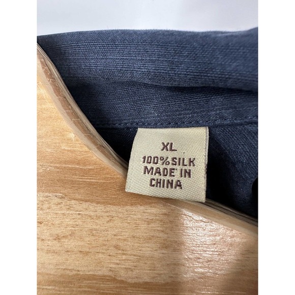 Tommy Bahama Hawaiian Shirt Mens XL Camp Relax 100% Silk Short Sleeve Navy - Picture 4 of 10